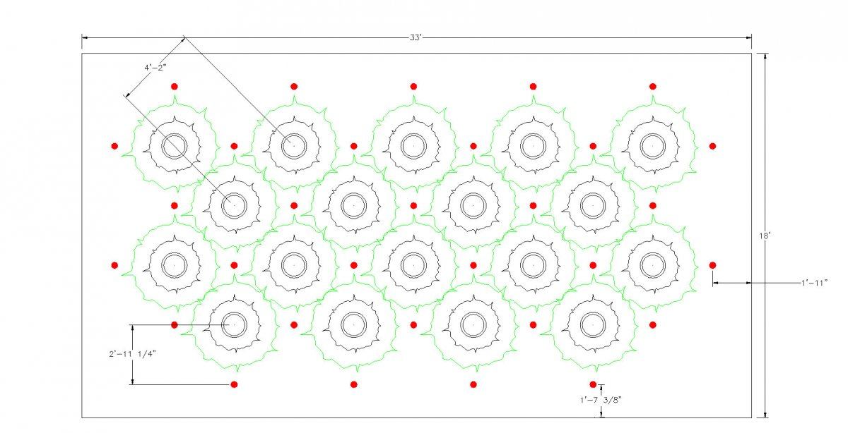 33 x 18 50 spacing diamond pattern